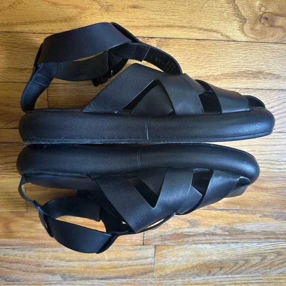 COS Black Leather fisherman Sandals size US 7/ EURO 38 - Picture 5 of 7